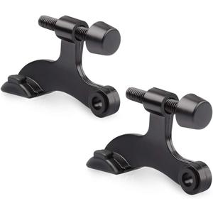 2 Pack Hinge Pin Door Stopper Black - Adjustable Heavy Duty Hinge Pin Door Stop with Black Rubber Bumper Tips