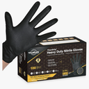 TitanFlex Thor Grip Heavy Duty Black Industrial Nitrile Gloves with Raised Diamond Texture, 8-mil, Latex Free 100 PCs Large