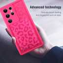 MOWIME Compatible with Samsung Galaxy S24 Ultra Case with Card Holder, Cheetah Print Shockproof Soft TPU Protective Case Women Girls, Anti Scratch Wallet Case for Galaxy S24 Ultra 6.8 Inch, Hot Pink