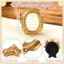 Liliaafar Vintage Ring Holder Oval Gold Ring Wedding Display Suede Jewelry Box Stand Frame Earring Tray Anniversary Engagement Baroque Organizer Photograph Prop for Women Birthday Christmas Gift