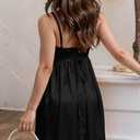 Women Satin Homecoming Dresses Short Sweetheart Neck Adjustable Spaghetti Straps A Line Prom Party Cocktail Dress (Black, L)