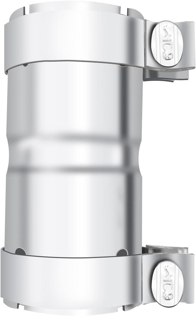 Stainless Steel 2.5 to 2.5 Inch Exhaust Adapter, 2.5" ID Exhaust Reducer Connector Pipe with Clamp