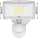 HGGH Motion Sensor Outdoor Lights - Flood Lights Outdoor Security Light Led Foodlights Ip65 Waterproof 6000k 38w 4200lm 3 Head Plug in Outside Lights for House, Backyard, Porch (1pack, White)