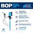 Macnaught BOP Battery Operated Oil Pumps - 16 to 55 Gallon, 5FT Hose, On-Demand Nozzle for Oil, ATF, Coolant, Hydraulic Fluids  (16-55 Gal Complete Starter Kit)