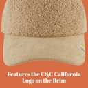 Concept One Womens C & C California Baseball Cap, Corduroy and Sherpa Baseball Hat with Curved Brim (Beige)