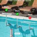 POOLHOUR Pool Fountain with 10 Colors Rainbow Lights for Above Ground/Inground Pools, Dual-Head Adjustable Pool Waterfall & Pool Sprinkler with Timer, 5000mAh Battery, Remote-Controlled