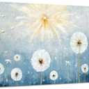 Nicetop Oversized Wall Art for Living Room Extra Large Blue and White Floral Landscape Canvas Print, Botanical Wildflower Dandelion Picture, Nature Artwork for Big Bedroom Office Decor, 58x29 Inch