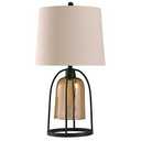 MALVERN Table Lamp 30.5in Ht x 16in Dia, Includes: Lamp Base, Lamp Shade, Harp&Final, Amber Glass Night Light