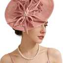 Unpifolov Fascinators Hats Elegant Women Flower Mesh Feathers Wedding Cocktail Bride Headband for Derby Hat Tea Party