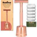 Bambaw Safety Razor with Stand, Rose Gold