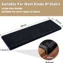 PURE ERA Bullnose Carpet Stair Treads Set Tape Free Non-Slip Indoor Stair Protectors Pet Friendly Rugs Covers Soft Skid Resistant Washable Reusable 9.5" x 30"(14 Pieces,Black), 14 Pieces with Bullnose