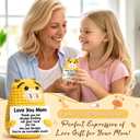 4 x Mom Birthday Gifts from Daughter Son - Love You Mum, Handmade Crochet Giraffe Valentines Gift for Moms Mama Mommy Bonus Stepmom, Best Mom Ever Gifts for Birthday Emotional Giraffe Support Cute Decor