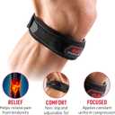 McDavid Knee Band for Knee Pain Relief, Support Brace Patella Tendon Knee Strap for Pickleball, Hiking, Soccer, Basketball, Running, Jumpers Knee, Tennis, Tendonitis, Volleyball & Squats, Medium (Black, M)
