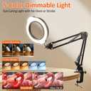 Magnifying Glass with Light and Stand, 10X 30X LED Desk Magnifier with Real Glass Lens, 5 Color Modes, 3 Brightness Levels, Hands-Free Magnifying Lamp for Reading, Crafts, Electronics and Jewelry