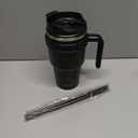 ALOUFEA 20 oz Insulated Coffee Mug Tumbler with Handle, Stainless Steel Travel Mug Tumbler with Lid and Straw,Double Wall Vacuum Leak Proof Ice Coffee Thermal Cup, Black