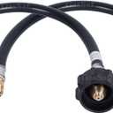 GasSaf 12inch RV Pigtail Propane Hose QCC1 Connector with Acme Nut and a 1/4'' Inverted Male Flare.2 PCS