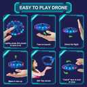 Hand Operated Flying Toy Drone for Kids, 360 Hands Free Motion Sensors Mini Drone with Cool LED Lights, Easy Indoor Small UFO Toy Flying Ball Drone for 6 7 8 9 10+ Year Old Boys and Girls (Blue)