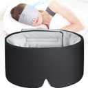 MUSICOZY Ice Silk Sleep Headphones with Bluetooth Mask, Eye Mask for Sleeping in Total Darkness, 5.4 Bluetooth Sleep Mask Sleep Headphones, Soft, Gifts for Men Women (Black)