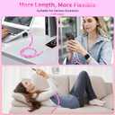 4 x SAMONPOW USB C Cable for iPhone Charger Cord 60W 2 in 1 Multi Fast Charging Cable 3.3FT Cute Beaded Phone Charger USB A to Type C/iOS Cord for iPhone 17 16 15 14 Pro Max/iPad A16/Galaxy S25 24 Pink (Red)