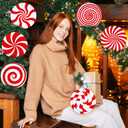 Shellwei 6 Pcs 9.9 Inch Large Christmas Candy Ornaments Red White Peppermint Lollipop Christmas Picks Xmas Tree Decorations for Xmas Tree Topper Holiday Party Decor