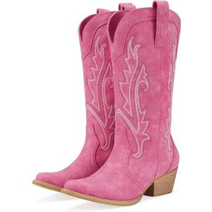 HISEA Rollda Cowboy Boots for Women, Cowgirl Boots, Comfortable Western Boots with Pointed Toe Stitched Embroidery for Country Concert Dancing Wedding Traveling Daily Outfits 8