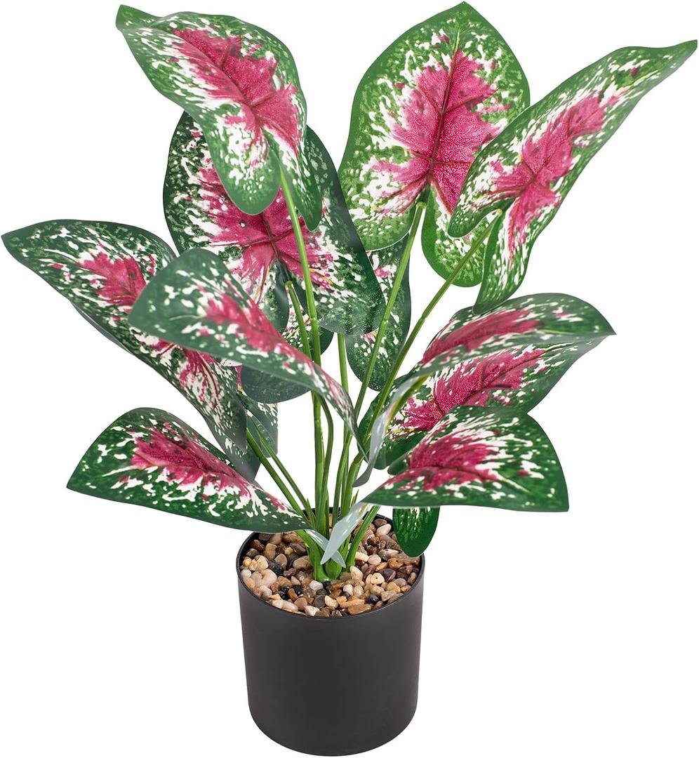 Artificial Potted Plants 15 Fake Plants Green Realistic Faux Plants for Home Office House Desk Shelf Living Room Bathroom Kitchen Greenery Decoration GC001 (Color 4)