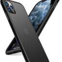 TORRAS Shockproof Compatible with iPhone 11 Pro Case, [Military Grade Drop Tested] Translucent Hard Matte Case with Soft TPU Bumper Slim Phone Case Designed for iPhone 11 Pro, Matte Black