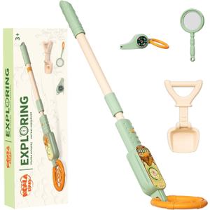 Children's Metal Detector kit-Outdoor Explorer Kit with Metal Detector, Magnifying Glass, Shovel, Whistle & Compass, Educational Nature Gift for Curious Kids (Ages 3+)
