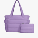 TOPDesign Puffer Tote Bag for Women, Lightweight Puffy Handbag with Compartments, Quilted Shoulder Bag for Work, Travel, Gym