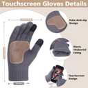 timecity Winter Beanie Hat Scarf Gloves Set for Women 3 in 1 Set Fleece Knitted Hat Warmer Scarf Touchscreen Gloves (Gray)