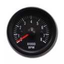 MOTOR METER RACING 52mm 2-1/16" Universal Electrical Tachometer 8000 RPM for Gasoline Engine Black Dial White LED Backlit Waterproof for Automobile