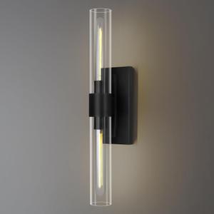 Bathroom Black Vanity Vertical Linear Light - 2-Light Tube Wall Sconces, 24" Vertical Vanity Wall Lighting, E26 Bulb Included (1 Pack)