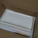 Famiware Serving Platter, Rectangular 15.67/14.1/12.6inch Serving Dishes for Entertaining, Microwave Dishwasher Safe, Stoneware Serving Trays for Party, Turkey, Cheese, Ocean Series, Vanilla White