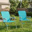 #WEJOY Folding Beach Chairs for Adults, High Back Lightweight for Camp Lawn, Oversized, 2 Pack