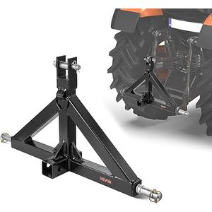 VEVOR 3 Point Hitch Receiver with 2 in Receiver, 3pt Quick Hitch Attachment, 3,000 lbs Capacity, Heavy Duty Tractor Tow Drawbar Adapter, Compatible with Kubota, Mahindra, John Deere, Massey Ferguson, Main Hitch Receiver Only
