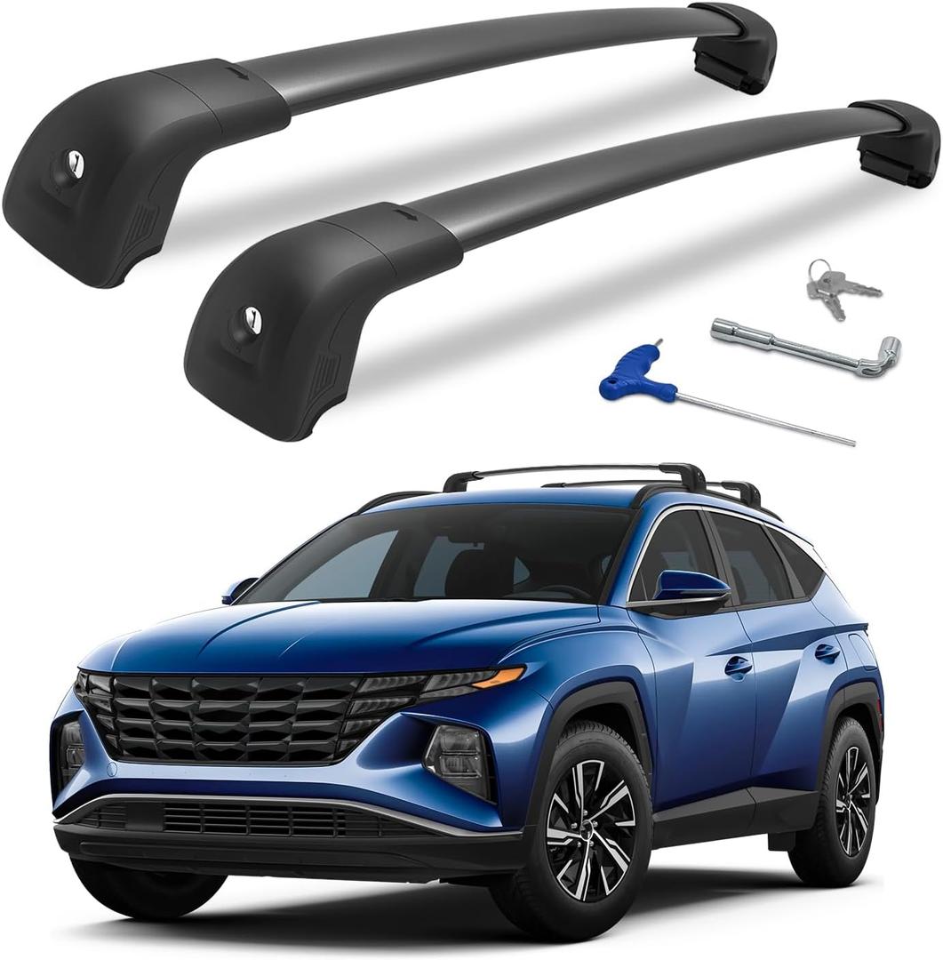 300lbs Roof Rack Cross Bars Compatible with Hyundai Tucson 2016-2026 SE/SEL/N Line/Limited with Lock, Aluminum Anti-Rust Crossbars for Rooftop Cargo Luggage Kayak Canoe Bike Snowboard