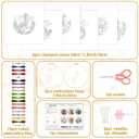 BEUNITONE 6 Sets Embroidery Kits for Beginners with Dragon and Flowers Patterns, DIY Craft Kits for Adults Include Embroidery Hoops and Instructions, Needlepoint Kits for Craft Lover and Home Decor