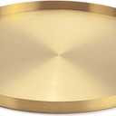 IVAILEX Gold Stainless Steel Round Jewelry and Make up Organizer/Candle Plate Decorative Tray (12.6 inches)