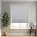 Changshade Cordless Cellular Shades, Blackout Honeycomb Shades for Windows, Pull Down Pleated Blinds, Easy to Install for Indoor Windows and French Doors,42" W x 72" H, White