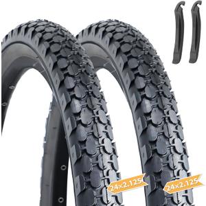 Hycline 2 Pack Bike Tire,24/26x2.125 Inch Folding Replacement Tire for Beach Cruiser Bicycle