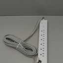 Extension Cord 10 ft - Long Power Strip Surge Protector, 6 AC Outlet 4 USB (2 USB C), Flat Plug, Wall Mount, Multi Plug Outlet Extender Desk Charging Station for Home Office Dorm Room Essentials