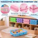 Junkin 8 Pcs 6.3Qt Sensory Bin Sand Tray with Lid for Toddlers, Multicolor, 13.5 x 9 x 3 inches
