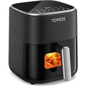 Air Fryer 12-in-1 with 5.5 QT Large Capacity, Compact Air Fryer, 100-400 Precise Heat, 360Hot Air Circulation, 95% Less Oil, Bake, Dry, Reheat, Frozen, Broil, Proof, Black