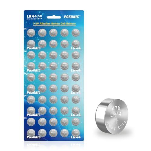PGSONIC 47 Pack LR44 Batteries, 1.5 Volt Alkaline Button Cell Batteries with Long Lasting Power