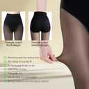 Delcast 2 Pairs Fleece Lined Tights for WomenFake Translucent Sheer Warm Thermal Pantyhose Leggings for Winter (Black)