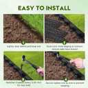 No Dig Landscape Edging 66FT, 4 Inch Plastic Edging for Landscaping with 200 Spikes, for Garden, Lawn, Flower Beds and Yard, Black