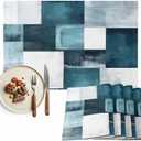 Abstract Oli Painting Placemats Set of 4, Abstract Plaid Table Mat Place Mats for Home Party Table Decorations (Bronze)