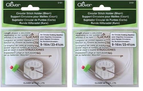 Clover 3161 Circular Short Stitch Holder, 9 to 16-Inch, Green (Pack of 3)
