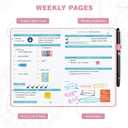 Undated 12 Month Planner Hardcover (5.5x8.5") - Weekly & Monthly Academic Life Organizer, Productivity Journal, Thick Paper, Sticker, Bookmark, Pen Loop(Pink)