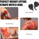 Weightlifting Straps with D Ring, Lifting Straps with D Rings Adjustable Suitable for Deadlift Fitness Weightlifting Strength Training Unisex (Black)